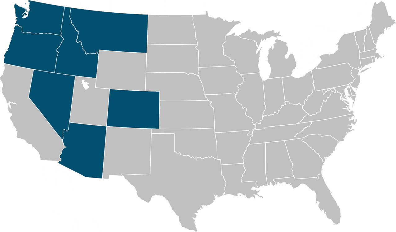 Map of the lower 48