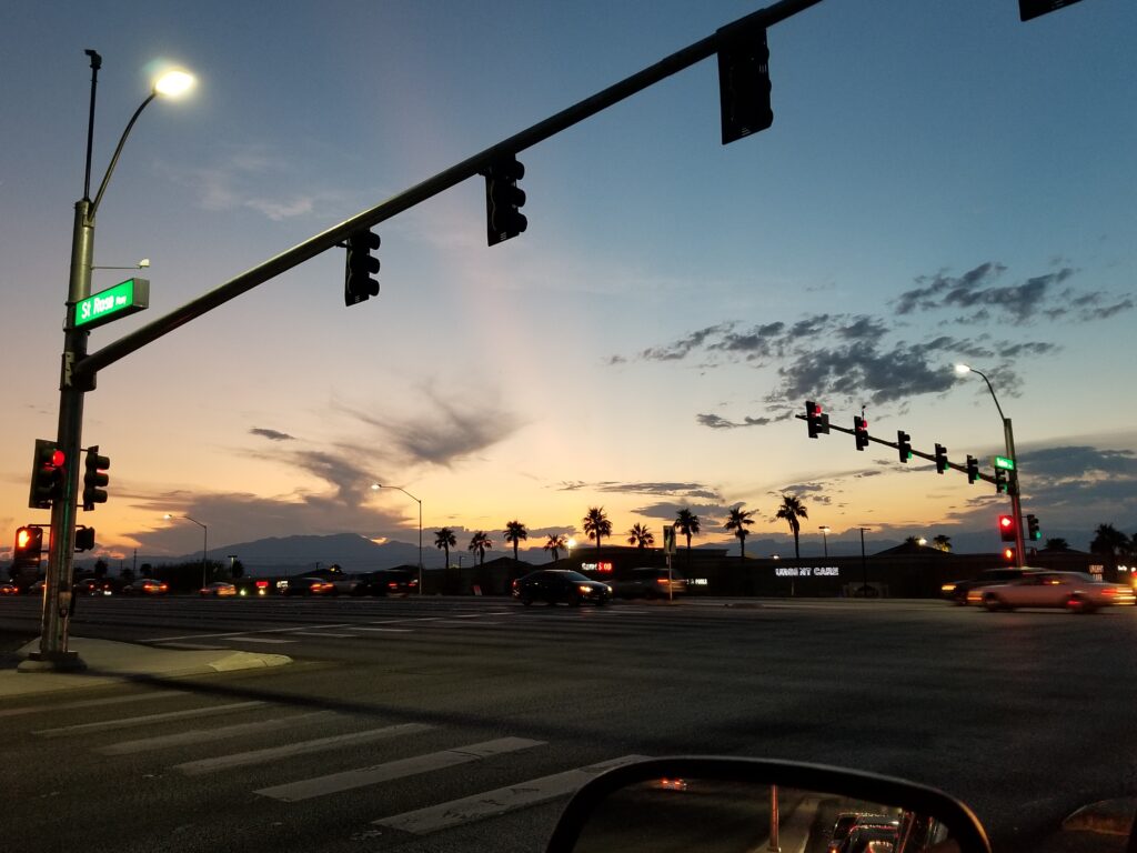 Traffic lights at an intersection